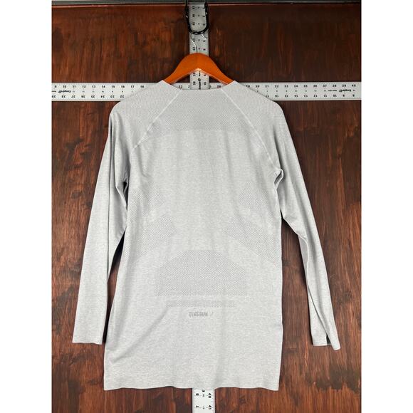 Gymshark Athletic Long Sleeve Shirt Gym Training Gray Womens Medium‎ Activewear - Picture 6 of 6